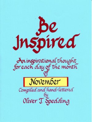 cover image of Be Inspired--November